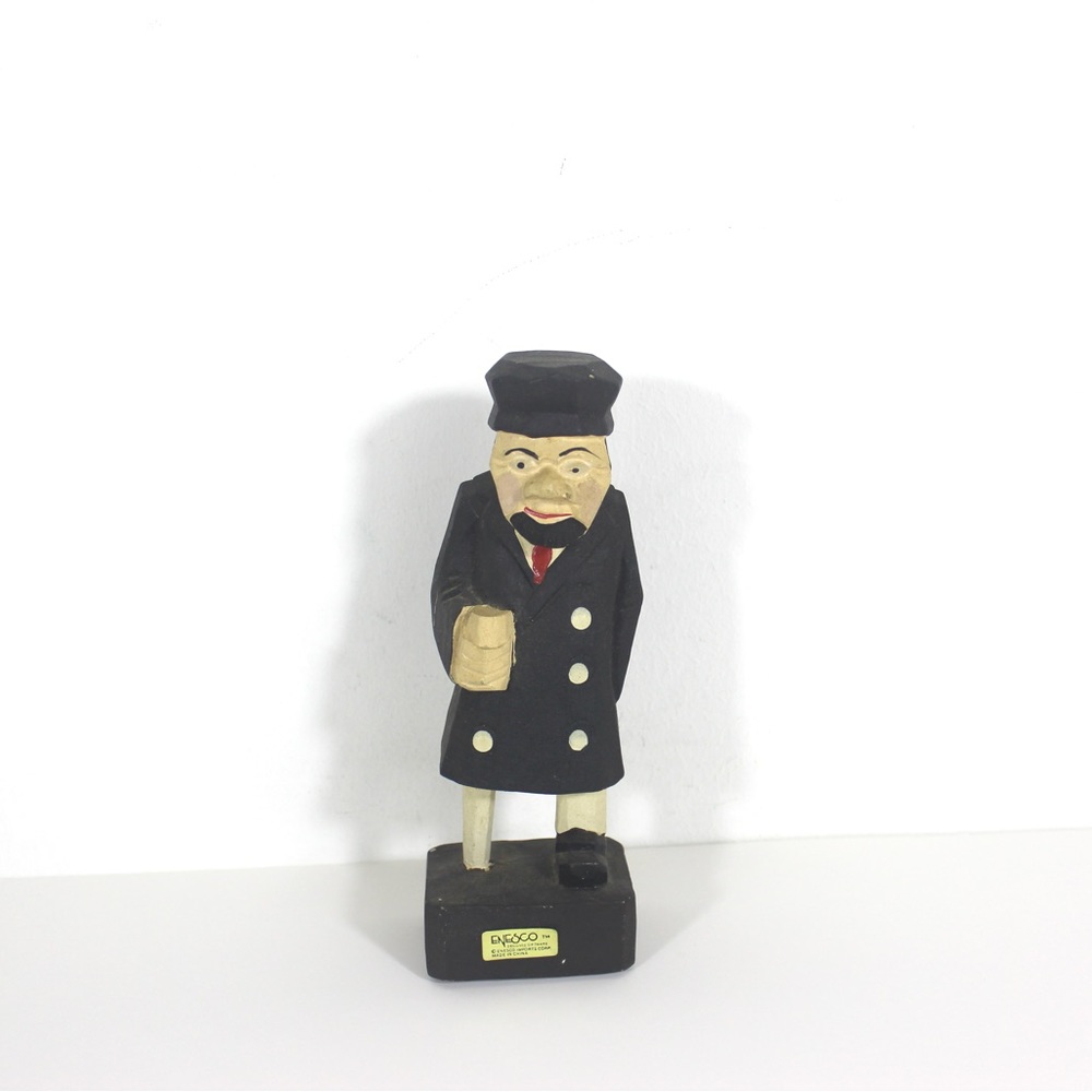 Vintage Hand Carved Wood Sailor Captain Fisherman, Canadian Folk Art